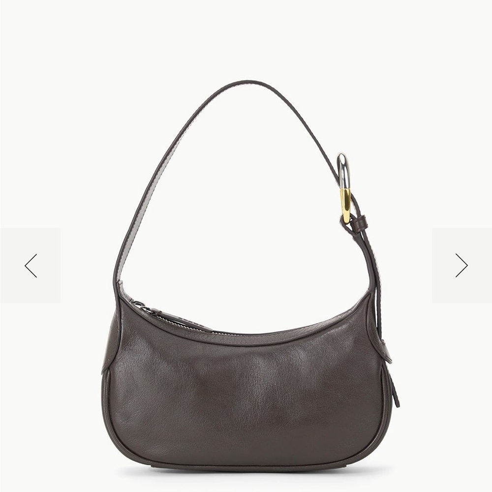 STAUD Owen Leather Shoulder Bag - Espresso Brown